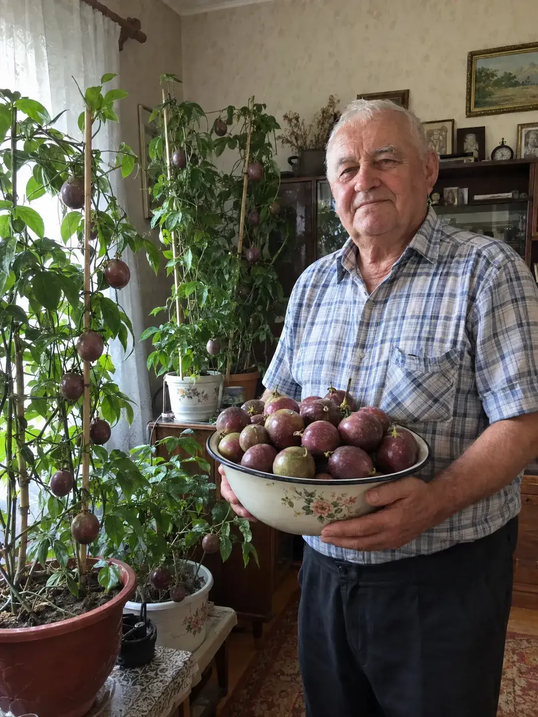Маракуя «Тропея» на балконі влітку
